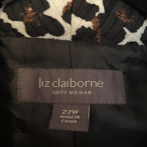 Liz Claiborne Black and White Animal Print Blazer size 22W - Picture 2 of 5